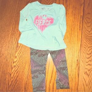 Under Armour Infant Girls 18 months Fierce Outfit Long Sleeve Shirt Leggings BU